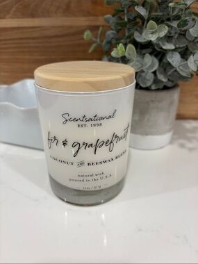 Scentsational Fir & Grapefruit Coconut & Beeswax Candle - White